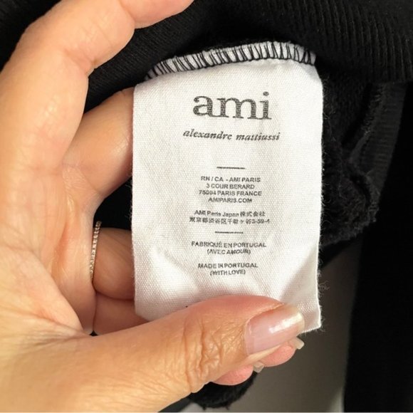 AMI Paris Black Ami De Coeur Half-Zip Sweatshirt - M 🇫🇷 - Picture 8 of 12
